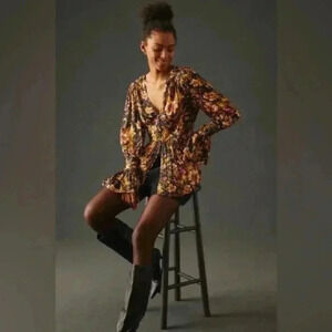 By Anthropologie Deep-V Tunic